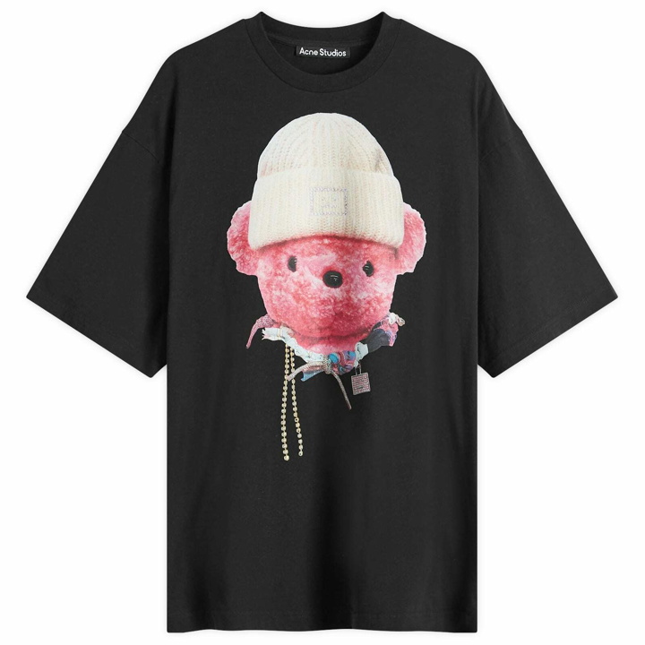 Photo: Acne Studios Men's Exford Face Teddy Bear T-Shirt in Black