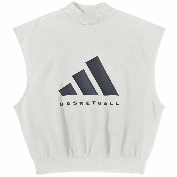 Photo: Adidas Basketball Sleeveless Logo T-Shirt in Talc