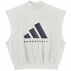 Adidas Basketball Sleeveless Logo T-Shirt in Talc