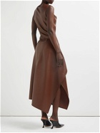 BOTTEGA VENETA - Leather Asymmetric Midi Dress