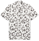 Mr P. - Camp-Collar Printed Cotton-Poplin Shirt - White