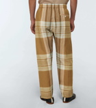 Lemaire - Pleated checked drawstring pants