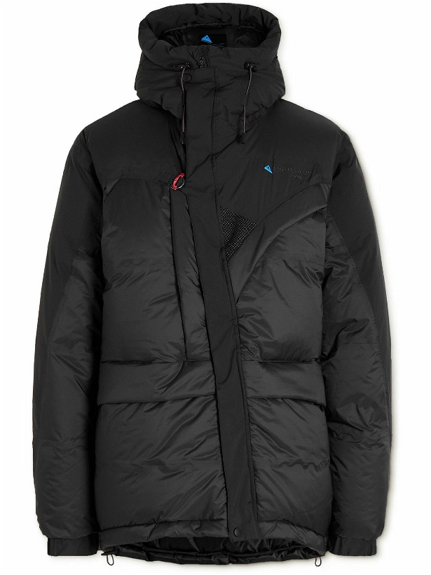 Photo: Klättermusen - Iving 2.0 Recycled Shell and Ripstop Down Hooded Jacket - Black