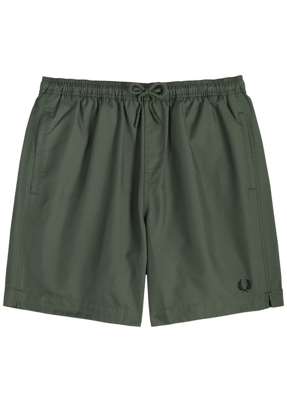 Photo: Fred Perry Logo-embroidered Shell Swim Shorts Dark Green