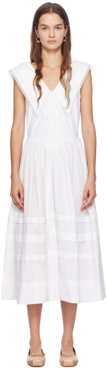 Sandy Liang Gray Fille Midi Dress Sandy Liang