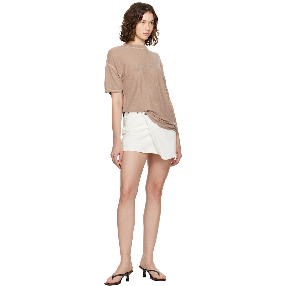 Ksubi Off-White Rap Denim Skirt