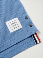 Thom Browne - Striped Cotton-Piqué Polo Shirt - Blue