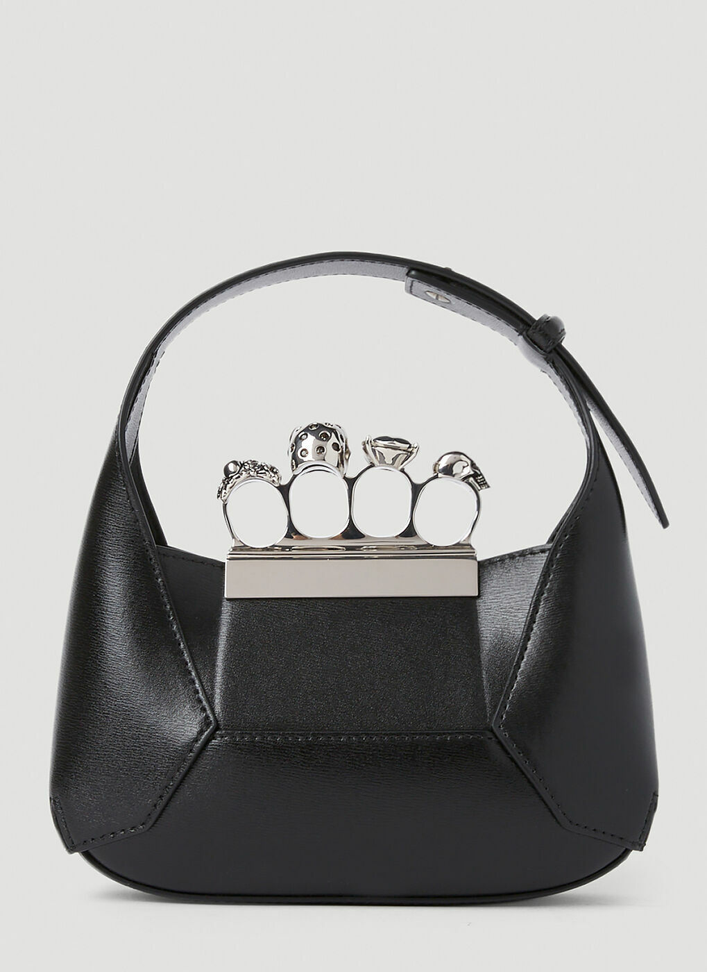 【送料&関税込】Alexander McQueen Jewelled Mini Hobo Bag Alexander McQueen - Jewelled Hobo Mini Bag in Black
