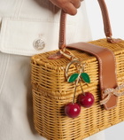 Self-Portrait Mini rattan top-handle bag