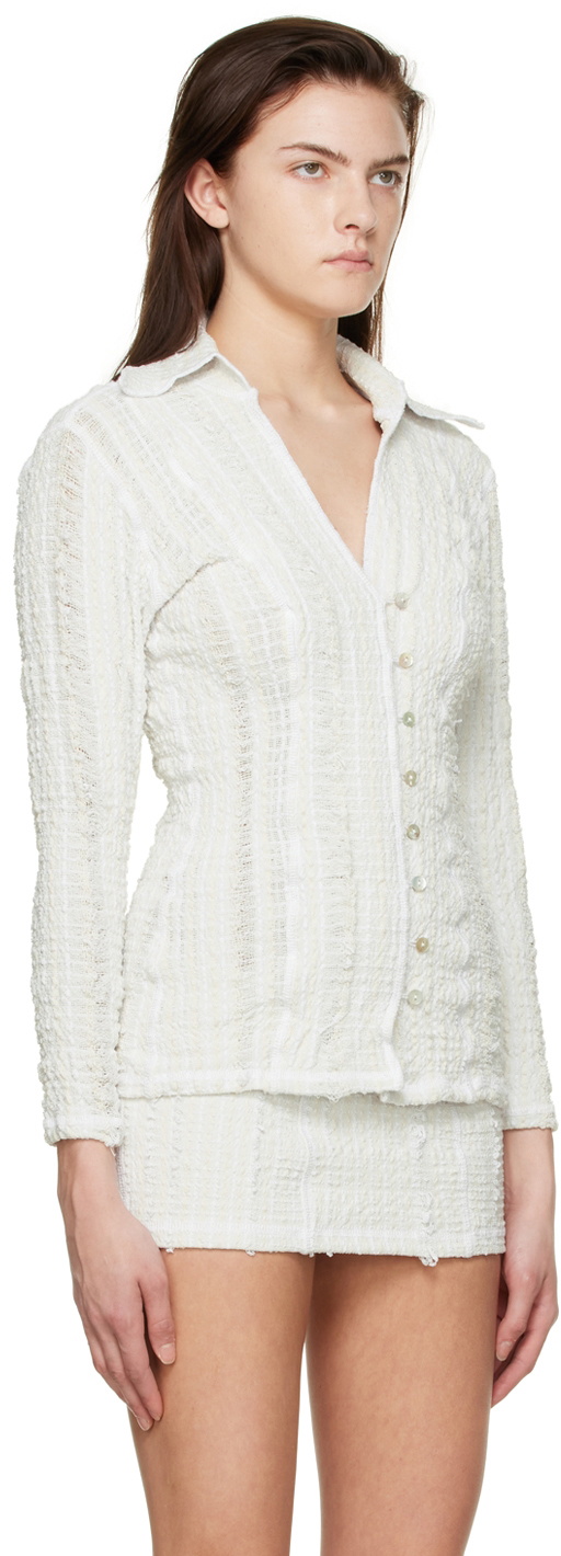 Luna Del Pinal Off-White Stretch Weave Shirt