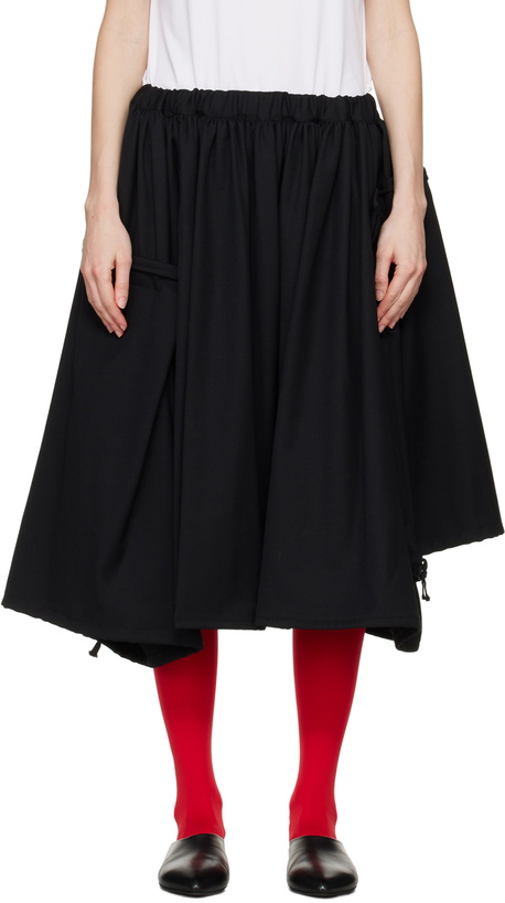 Photo: Comme des Garçons Black Drawstring Pouch Midi Skirt