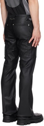 MISBHV Black Cutout Faux-Leather Cargo Pants