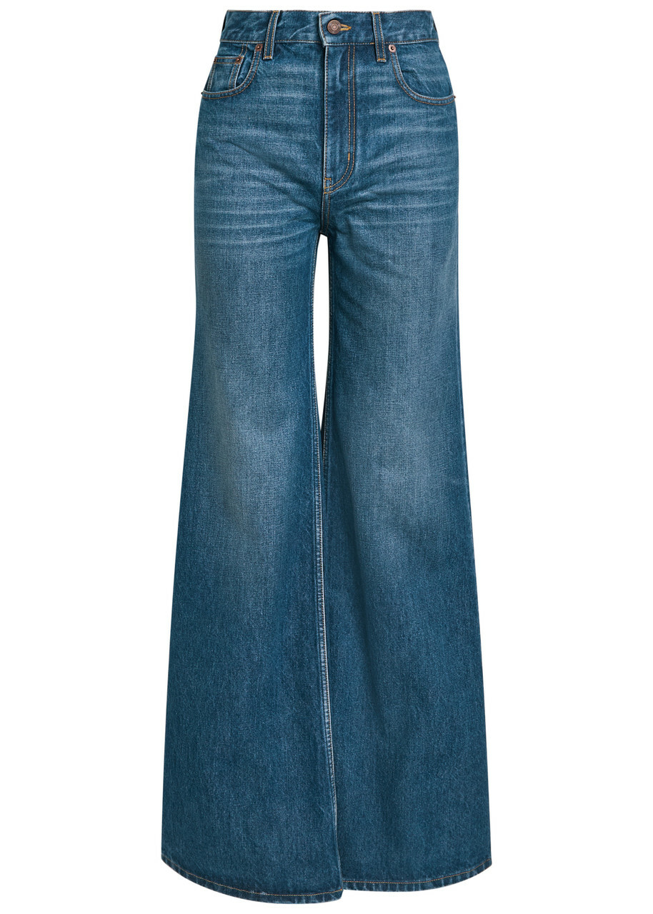 デニム・ジーパン CHLOE WIDE LEG DENIM JEANS Blue High-rise wide-leg jeans | CHLOÉ | NET-A-PORTER