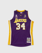 Mitchell & Ness Nba Authentic Finals Jersey Los Angeles Lakers 2001 02 Shaquille O'neal #34 Purple - Mens - Jerseys