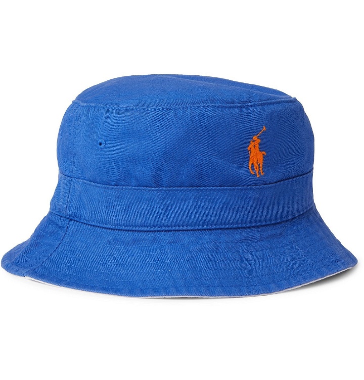 Photo: POLO RALPH LAUREN - Logo-Embroidered Cotton-Twill Bucket Hat - Blue