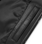 Mr P. - Shearling-Trimmed Leather Bomber Jacket - Black