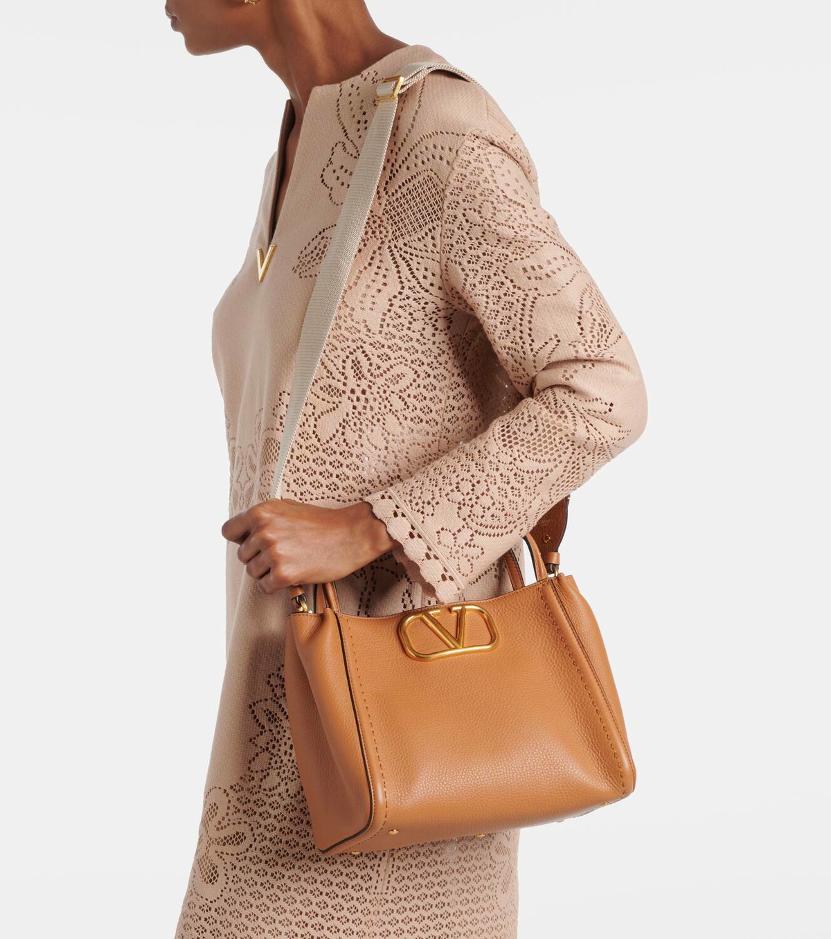 Valentino Garavani Alltime Medium grained leather tote bag