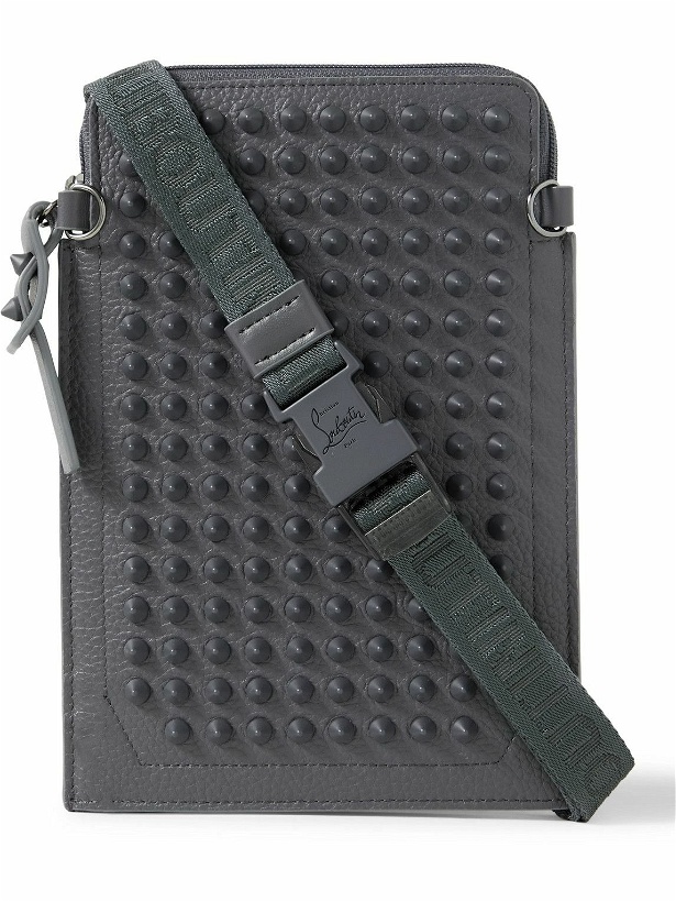 Photo: Christian Louboutin - Studded Full-Grain Leather Messenger Bag