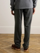 De Bonne Facture - Tapered Pleated Checked Wool Trousers - Gray