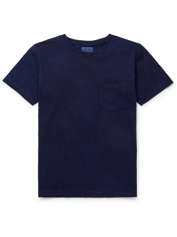 Photo: BLUE BLUE JAPAN - Printed Cotton-Jersey T-Shirt - Blue - S
