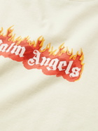 Palm Angels - Logo-Print Cotton-Jersey T-Shirt - Neutrals