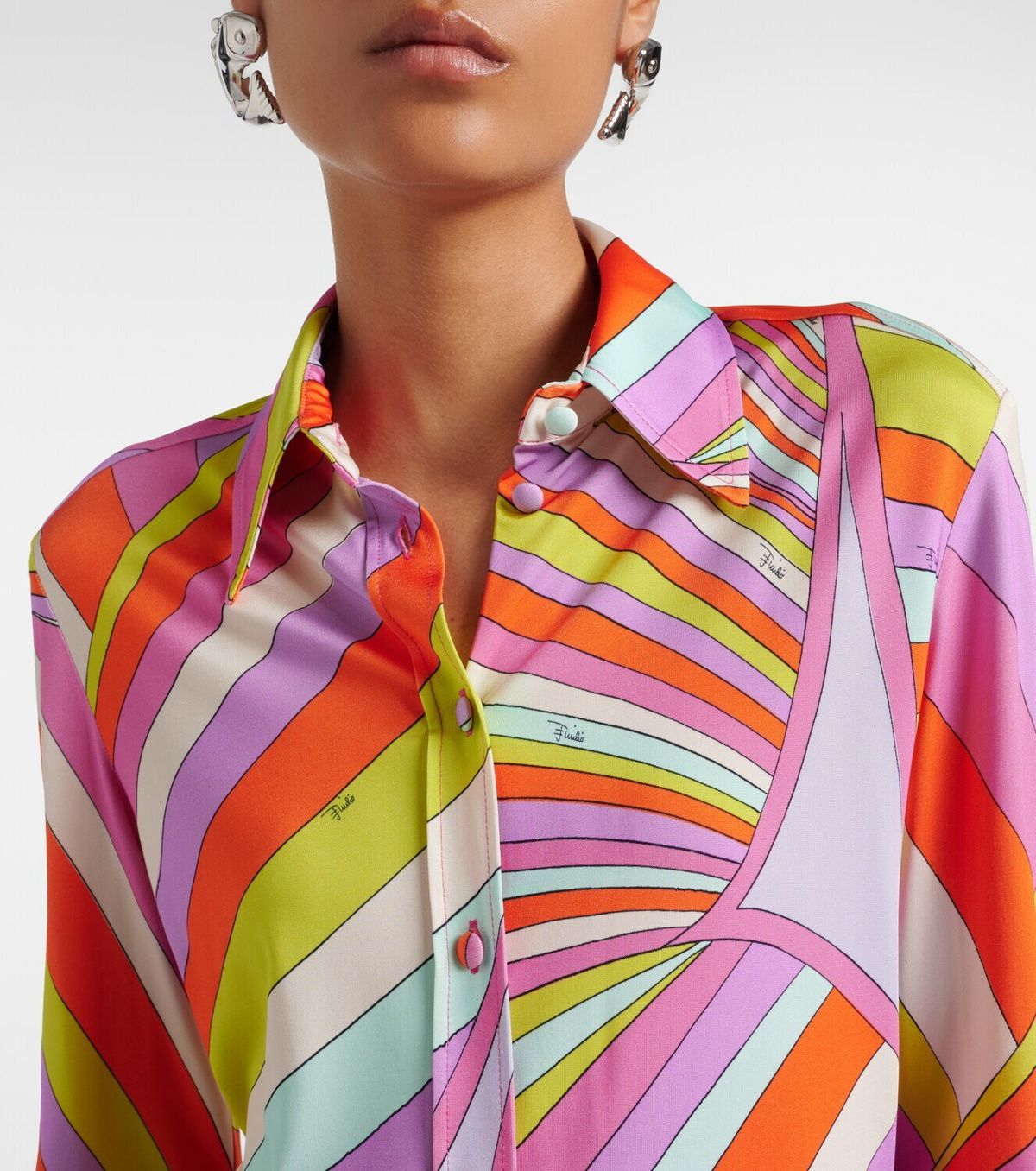 Pucci Iride satin jersey shirt