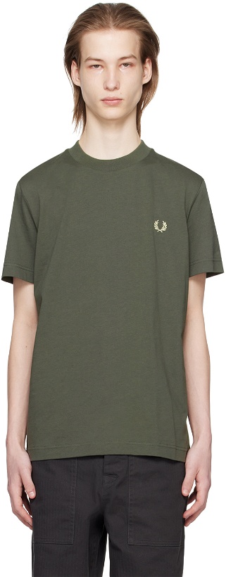 Photo: Fred Perry Green Warped Graphic T-Shirt