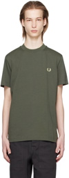 Fred Perry Green Warped Graphic T-Shirt