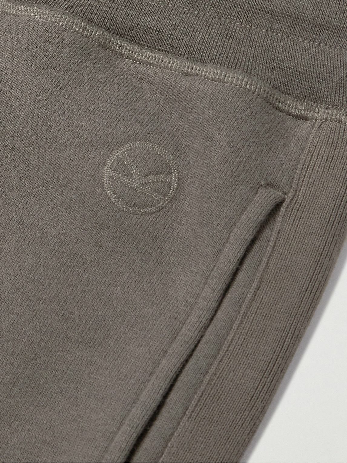 Kingsman - Tapered Logo-Embroidered Cotton and Cashmere-Blend Jersey Sweatpants - Brown