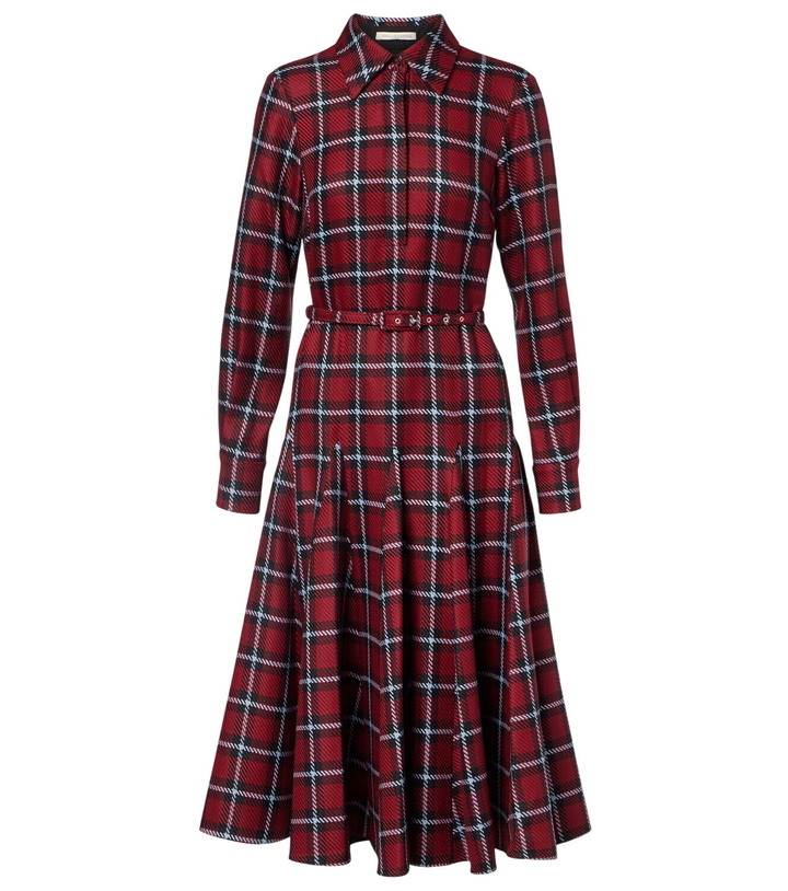 Photo: Emilia Wickstead Marione belted tartan wool-blend midi dress