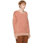 Bode Red and Off-White Dutchess Sweater