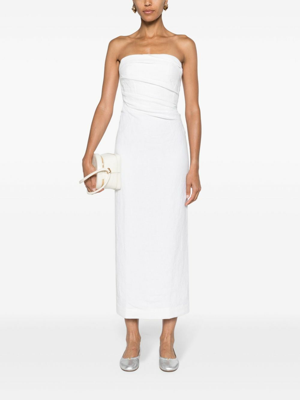 TOVE White Strapless Linen Maxi Dress Tove