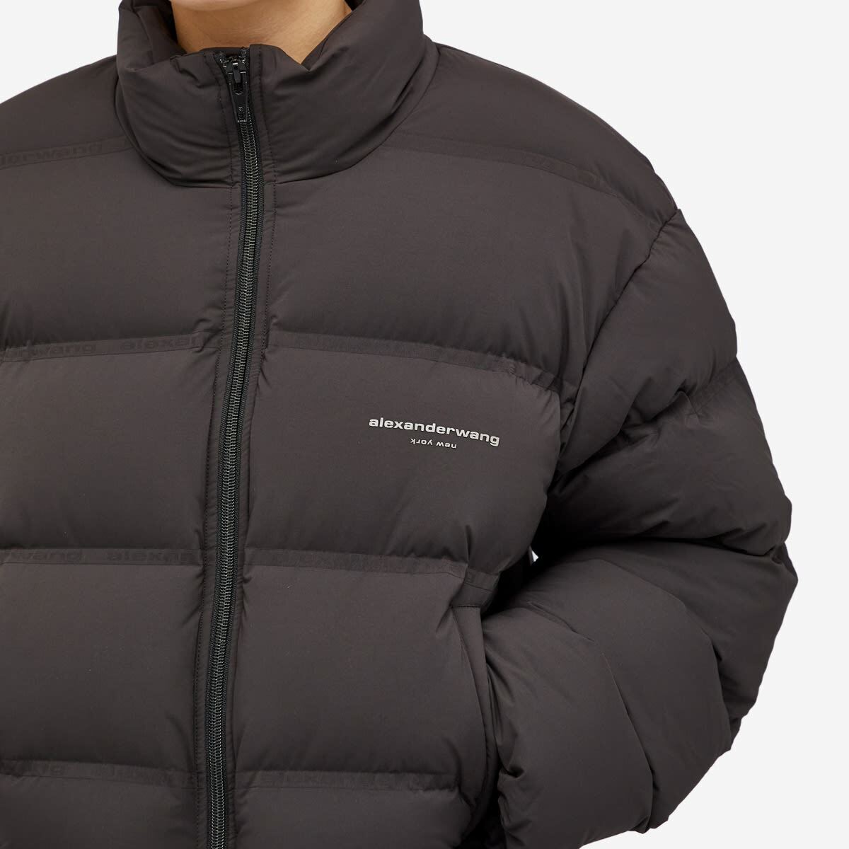 Alexander Wang Women's Cropped Puffer Coat in Black