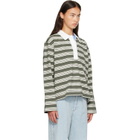 rag & bone Green Kelly Boxy Striped Long-Sleeve Polo