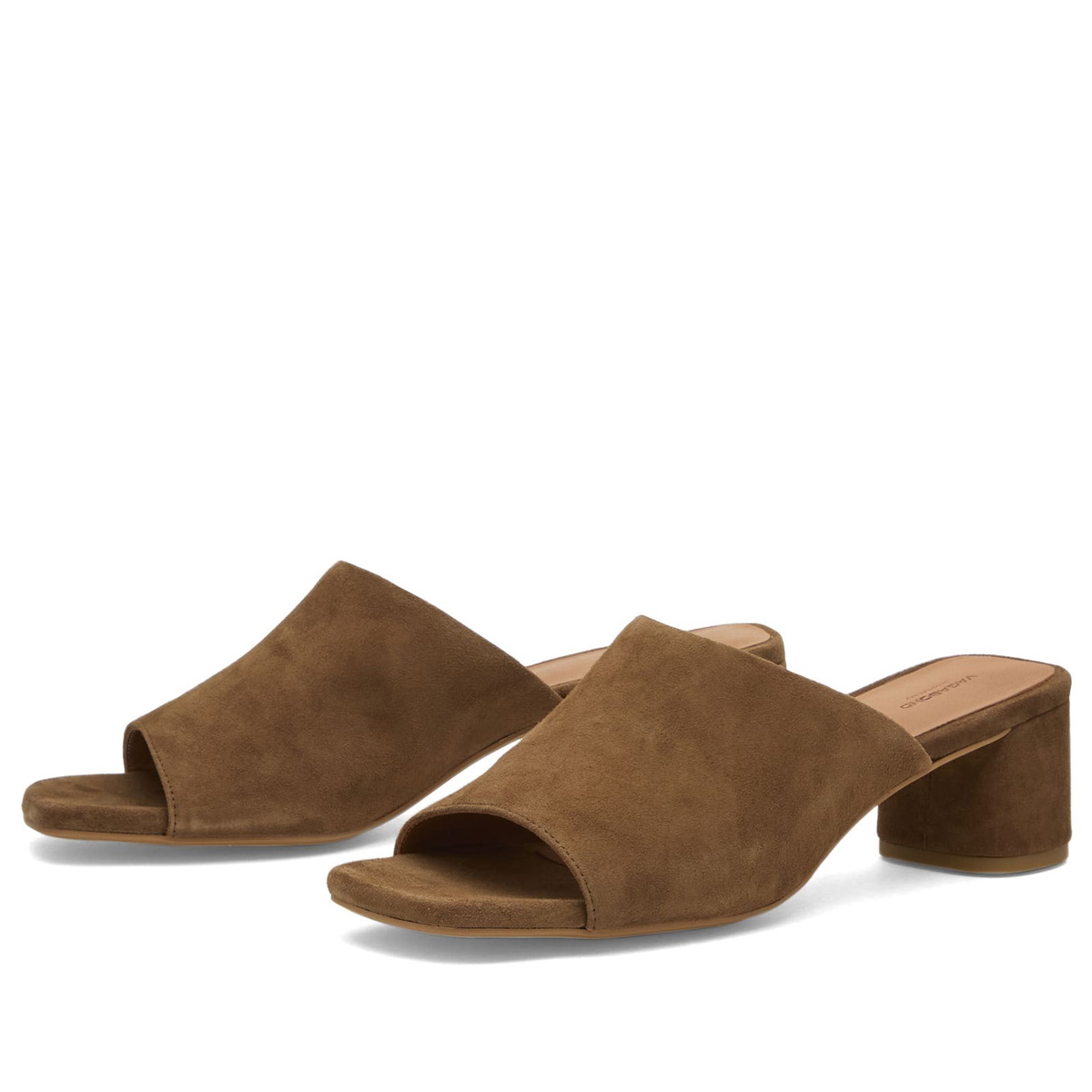 Vagabond Shoemakers Women's Piper Suede Mule Heel in Cocoa Brown