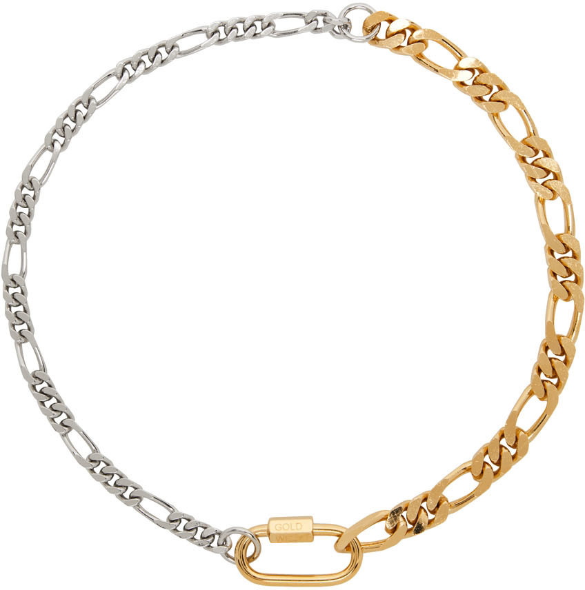 IN GOLD WE TRUST PARIS Gold & Silver Curb Chain Necklace