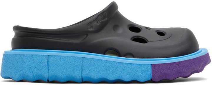 Photo: Off-White Black & Blue Spongesole Meteor Sandals