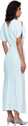 Victoria Beckham Blue Bela Midi Dress