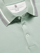 Brunello Cucinelli - Slim-Fit Cotton-Pique Polo Shirt - Green