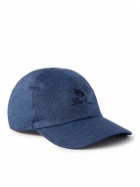 Loro Piana - Logo-Embroidered Linen Baseball Cap - Blue