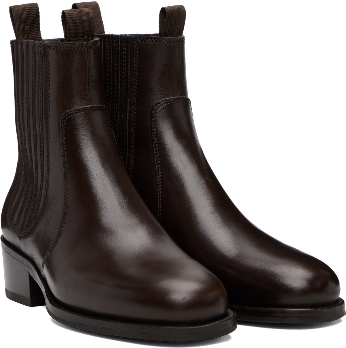 LEMAIRE Brown Vegetable-Tanned Chelsea Boots