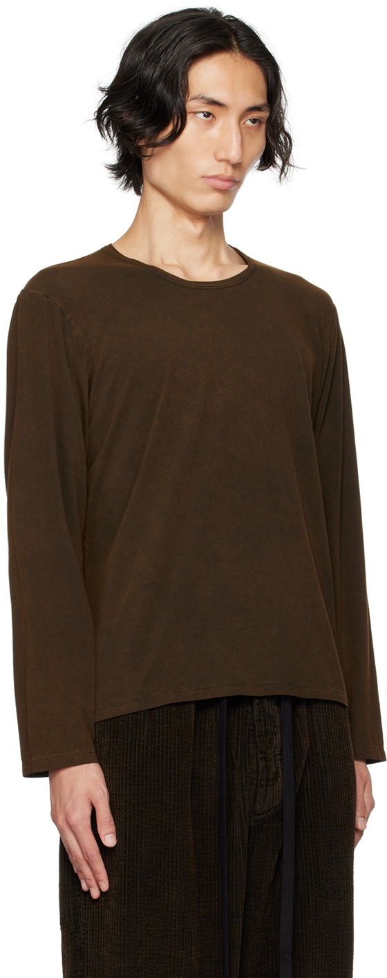 UMA WANG Brown Tommy Long Sleeve T-Shirt