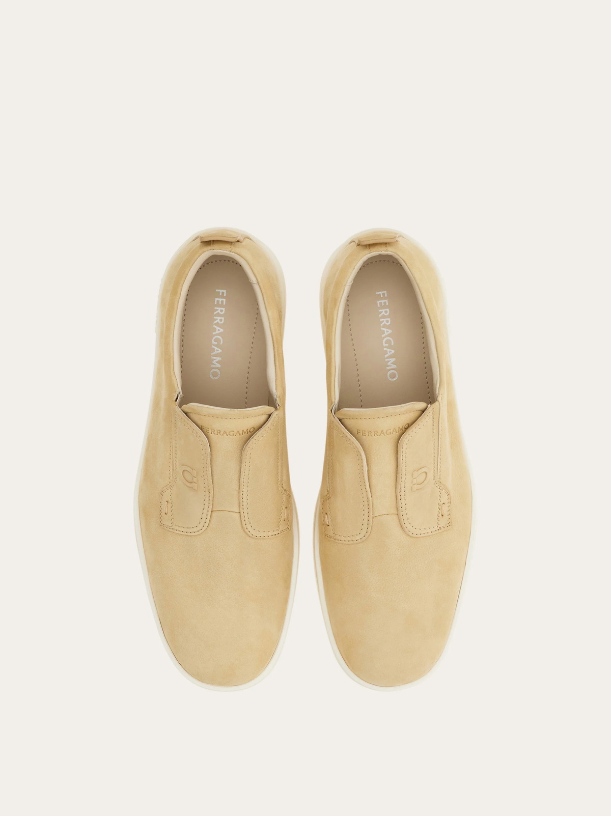 Ferragamo Mens Derby slip-on in Beige
