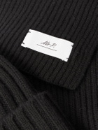 Mr P. - Ribbed Cashmere Beanie and Scarf Set
