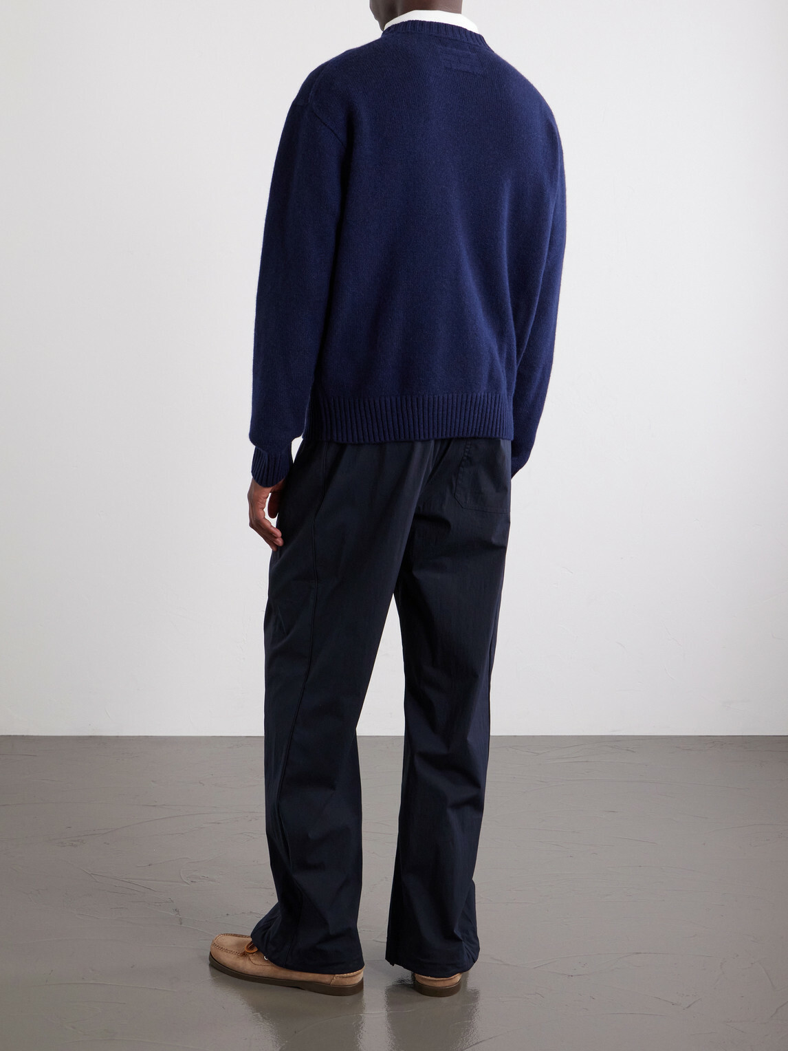 FRAME - Logo-Embroidered Cashmere Sweater - Blue