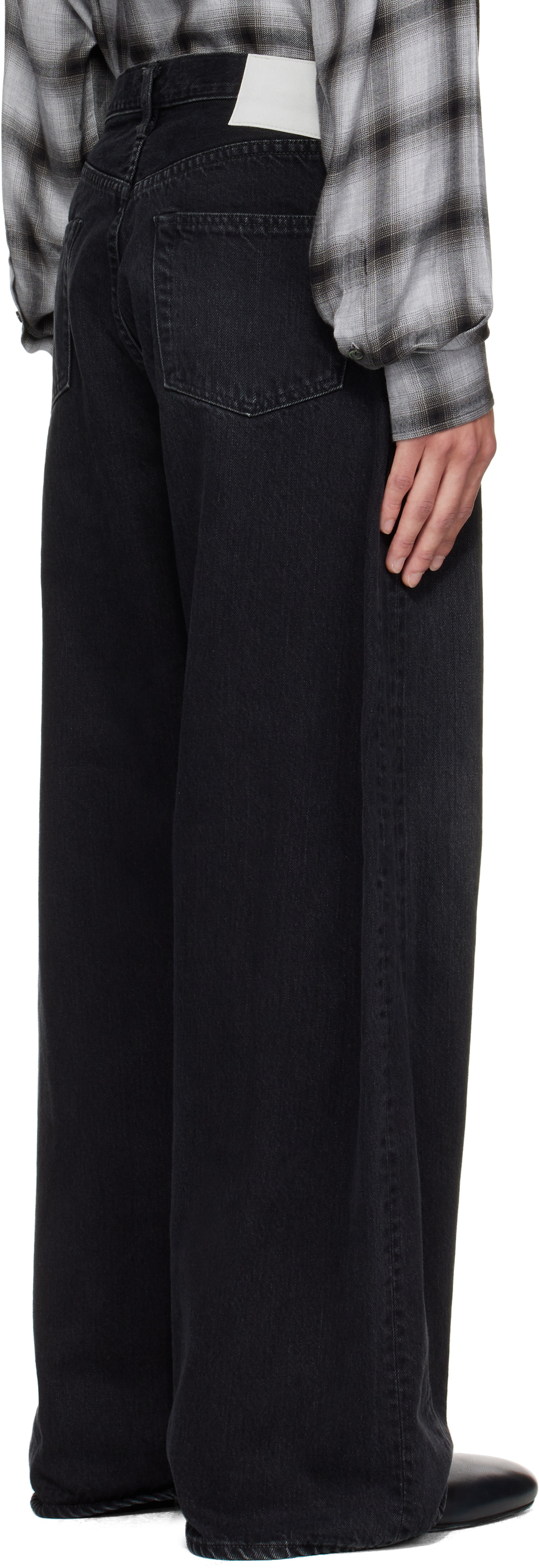 stein Black Deformation Wide Jeans