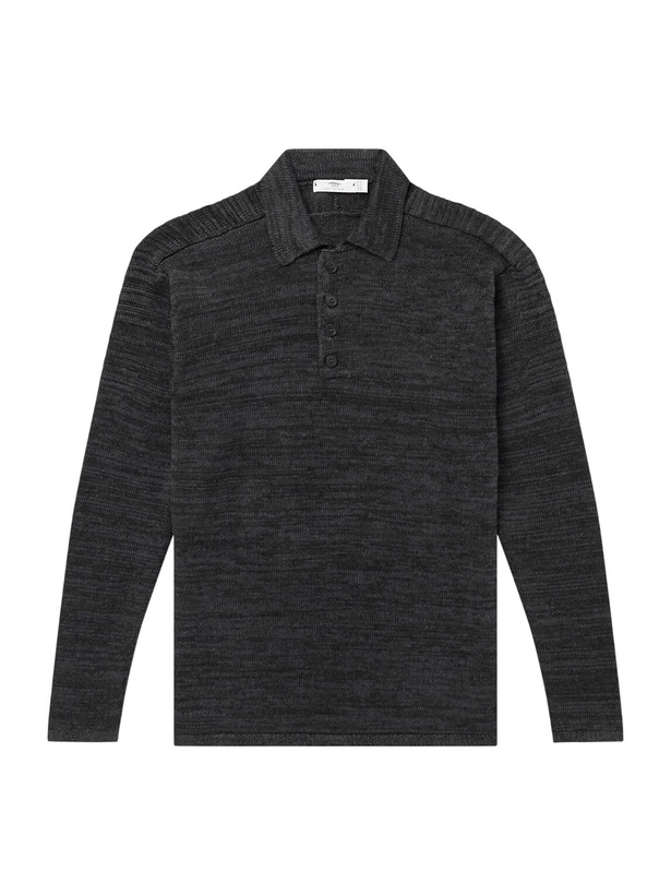 Photo: Inis Meáin - Honda 50 Linen Polo Shirt - Gray