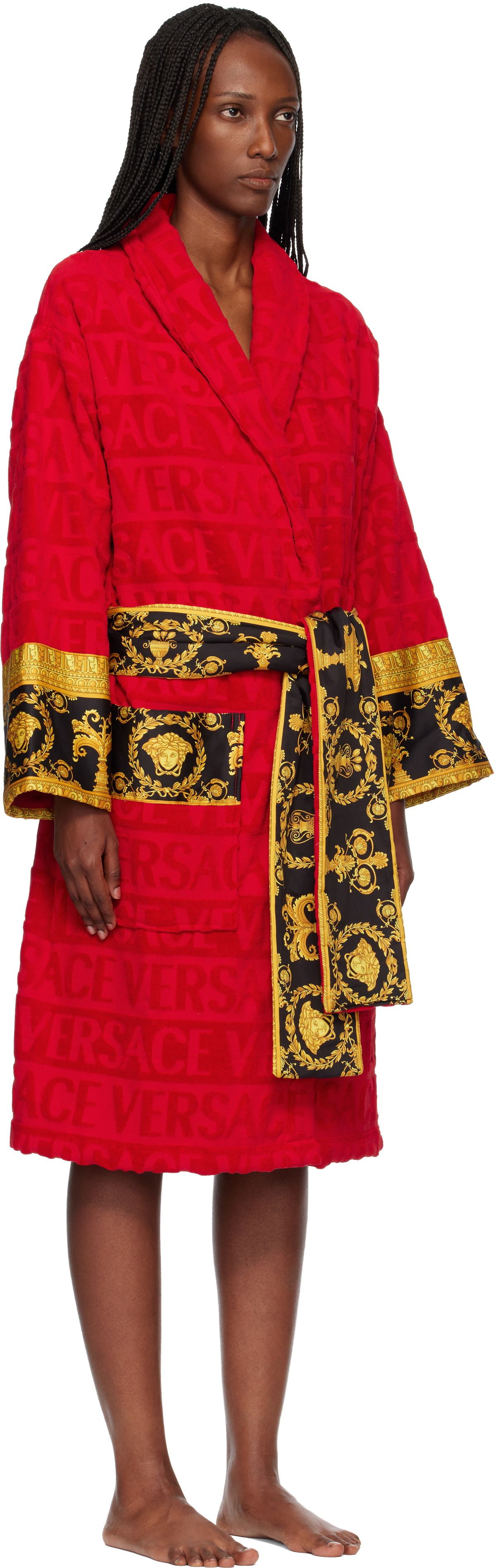 Versace Red 'I Heart Baroque' Bathrobe