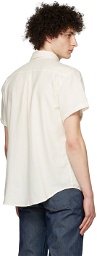 Naked & Famous Denim Off-White Organic Cotton Short Sleeve Shirt