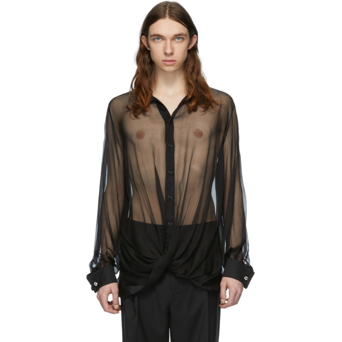 Photo: Palomo Spain Black Silk Shirt